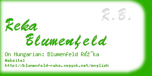 reka blumenfeld business card